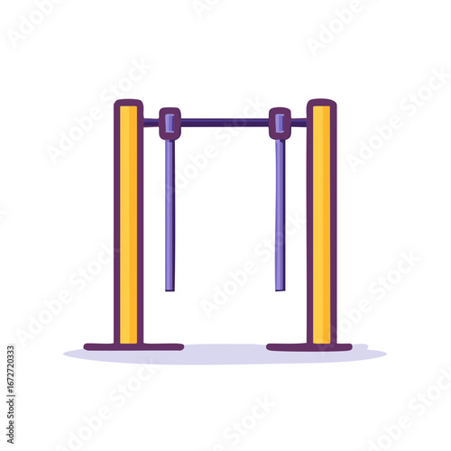 Parallel bars fitness equipment simple vector illustration.
