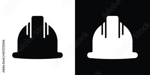 Hard hat icon flat stock illustrations set