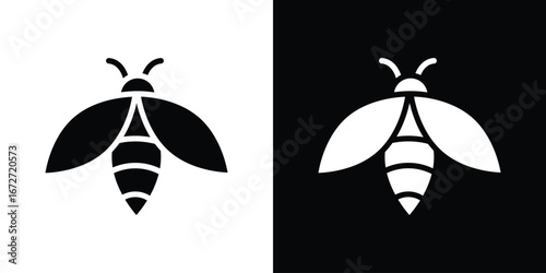 Fly insect icon flat stock illustrations set