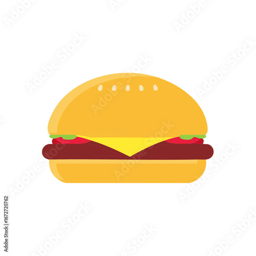 Classic Cheeseburger with Beef Patty Melted Cheese Lettuce and Tomato