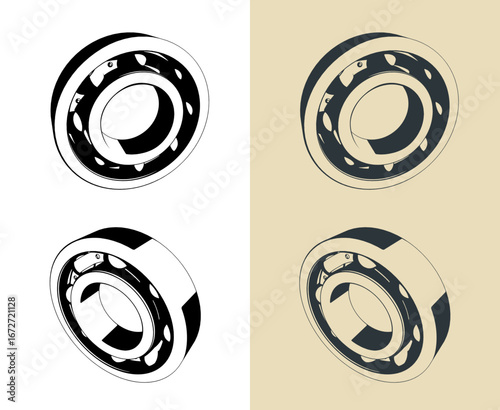 Ball bearings stylized illustrations