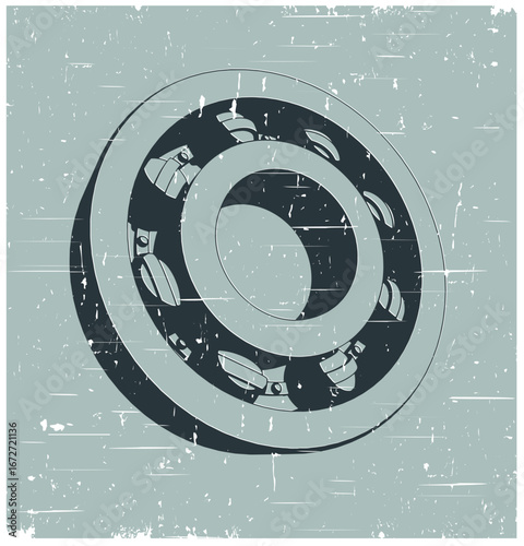 Ball bearing retro poster illustration