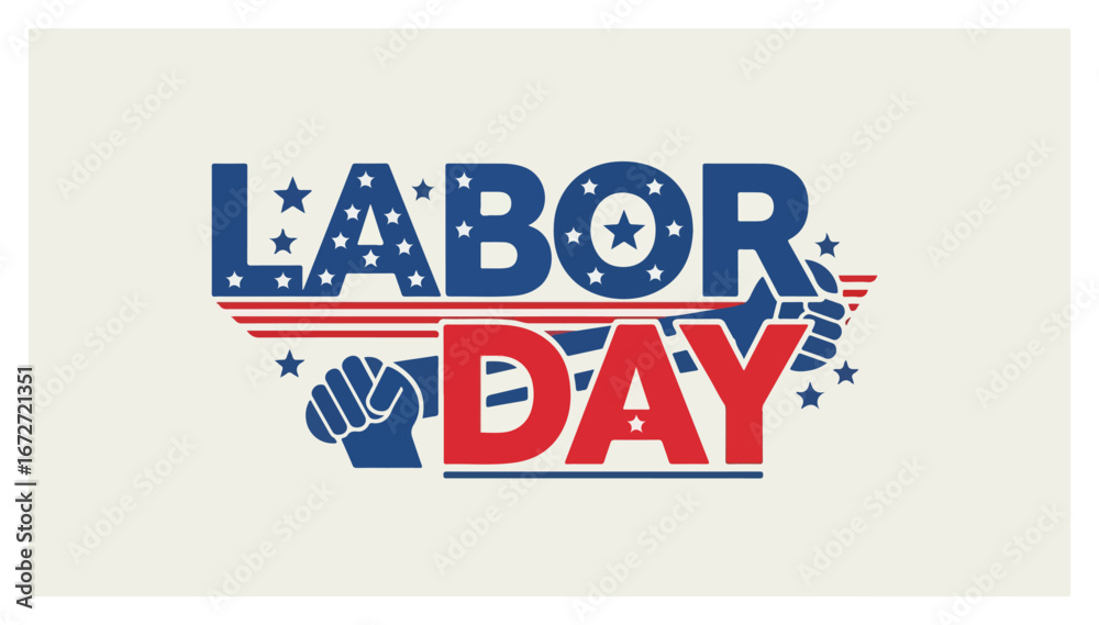 Obraz premium Happy Labor Day - Celebrating American Workers Unity.