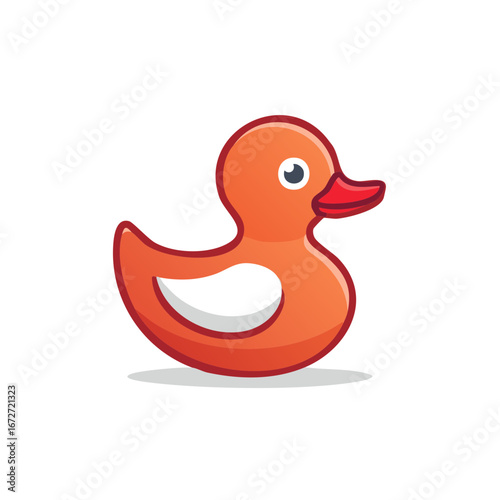 Simple orange rubber duck with playful design for bath time fun
