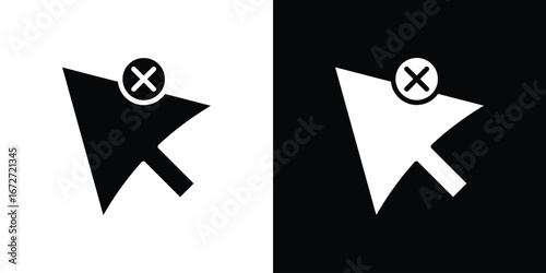 Cursor plus icon flat stock illustrations set