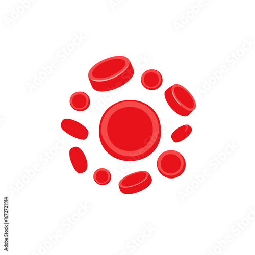 Red Blood Cells Erythrocytes Floating Isolated Circular Arrangement Hematology Medical Science Anatomy
