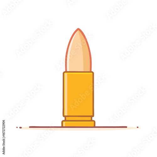 Graphic illustration of a single golden bullet standing upright with a sharp projectile