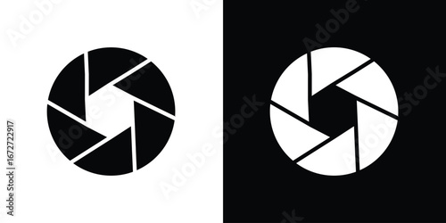 Aperture icon flat stock illustrations set