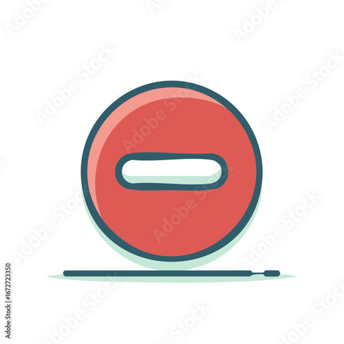 Stylized red circle with a horizontal minus sign icon symbolizing deletion or removal