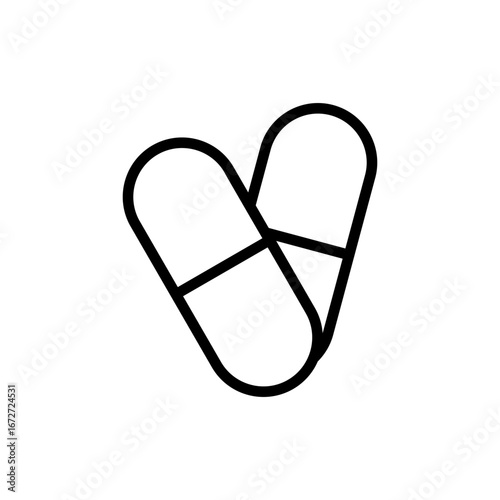 Pills icon symbol for apps and websites. capsule icon. Drug sign and symbol