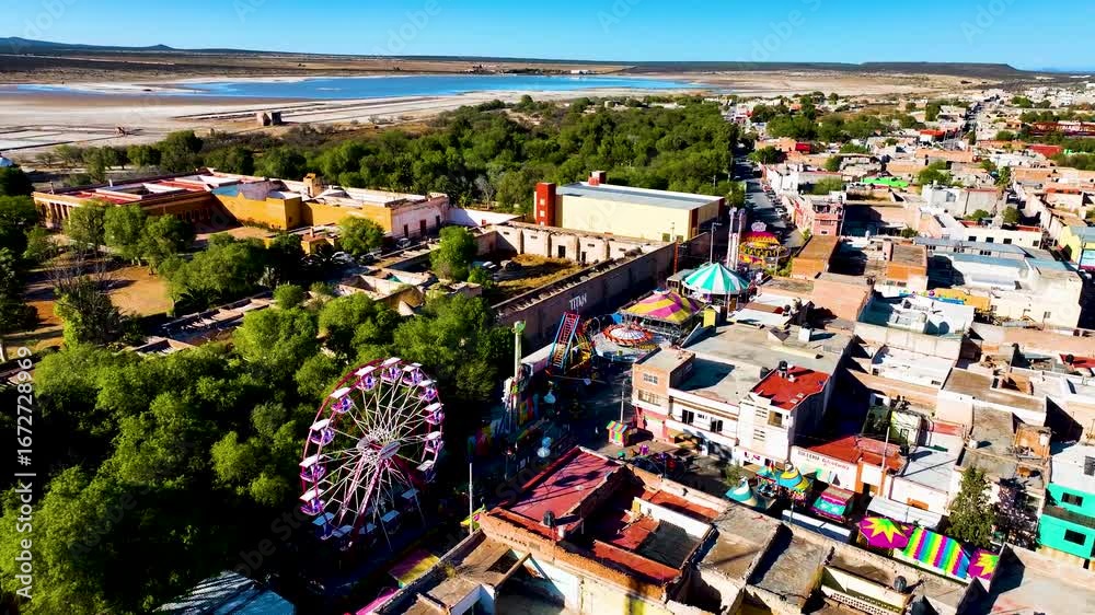 Feria mexicana vista desde el cielo