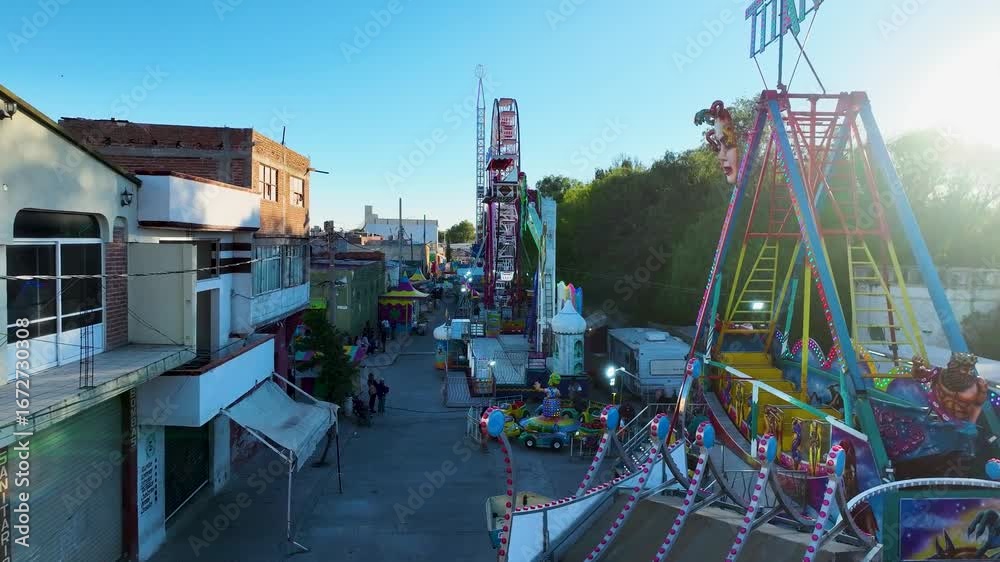 Feria mexicana vista desde el cielo