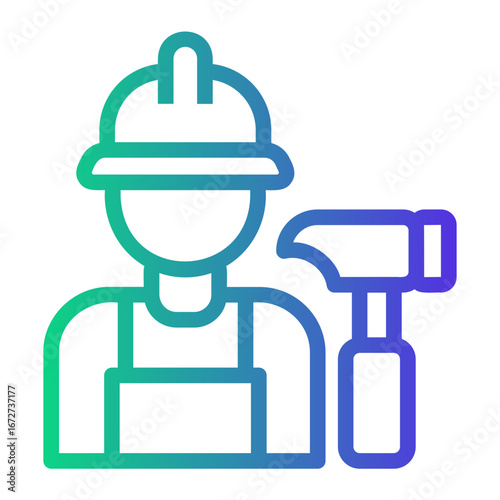 construction Line Gradient Icon