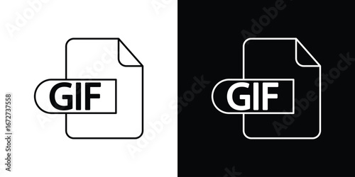 Gif icon vector illustration for app ui.