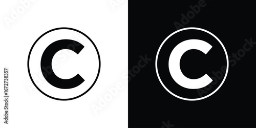 Copyright icon vector illustration for app ui.