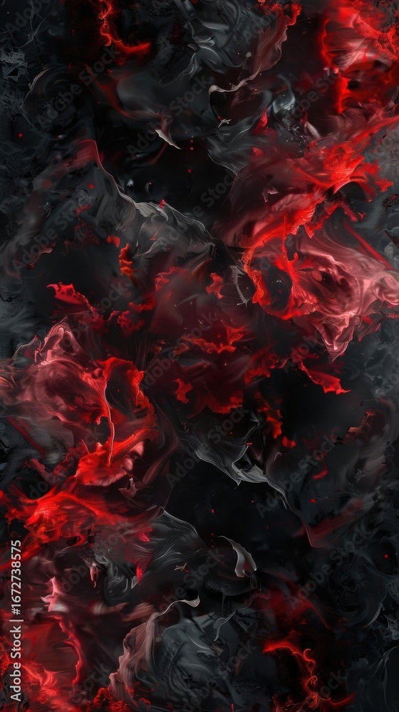 Fototapeta premium Contrast of Black and Red. Abstract Color Harmony concept