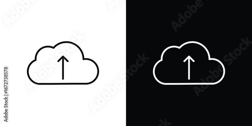 Cloud upload icon vector illustration for app ui.