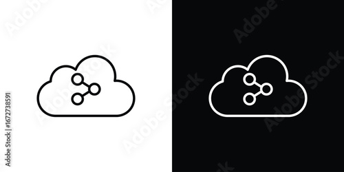 Cloud share icon vector illustration for app ui.