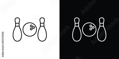 Bowling icon vector illustration for app ui.