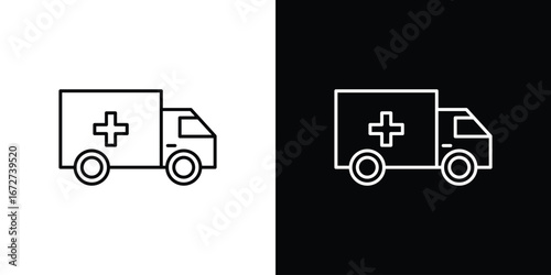 Ambulance icon vector illustration for app ui.