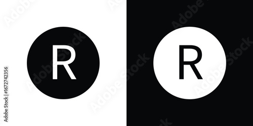 Registered icon symbol sign vector design