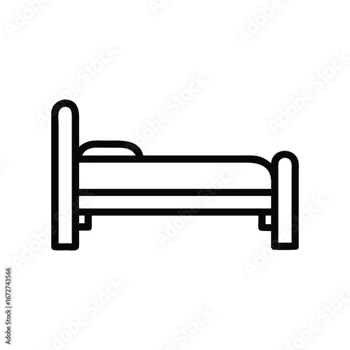 Minimalist Bed Icon Simple Bedroom Furniture Symbol Design