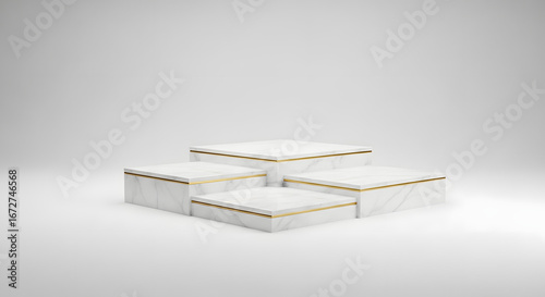 Luxury Cosmetic Display Podium Isolated on White