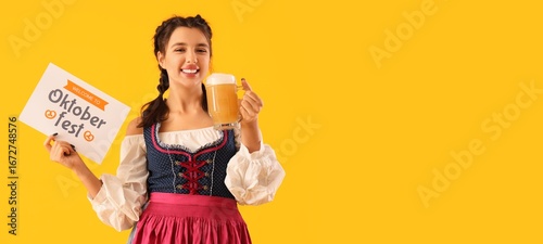 Young woman with beer on ye...