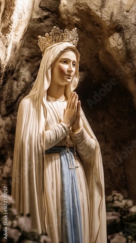 The miraculous Mother of God who appeared to a little girl in a cave.