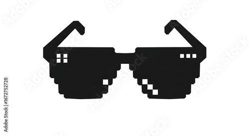 funny memes pixelated sunglasses retro style graphic design