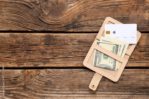 Beige credit card holder wi...