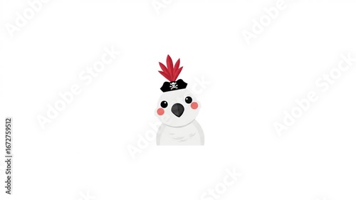 Cartoon pirate parrot illustration