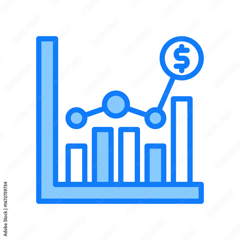 Obraz premium Market Trends blue icon 
