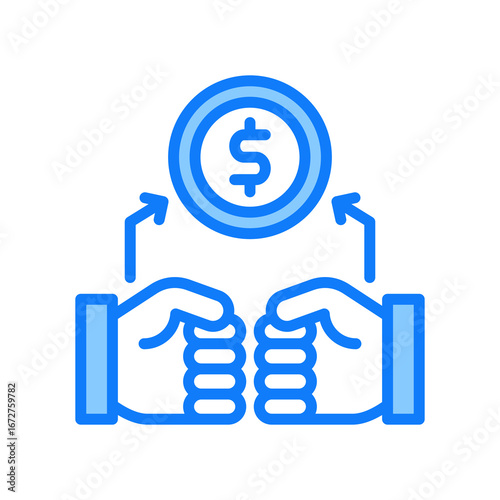 Competitiveness blue icon 