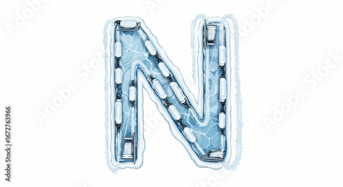 Alphabet letters in the christmas theme christmas vector frozen letter n ice cold alphabet winter font icy design frost typography seasonal graphic element