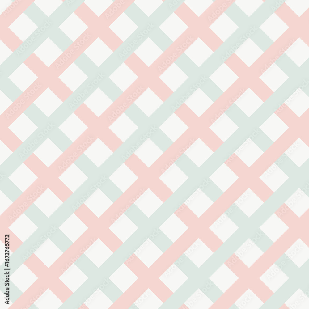 Fototapeta premium Pastel Lattice Pattern Background (Mint • Peach • Cream)