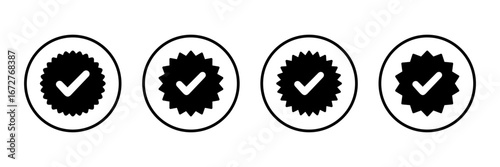 Approved icon logo design. Certified Medal Icon