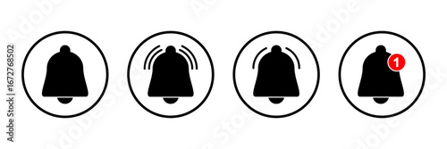Bell icon logo design. Notification sign and symbol for web site design
