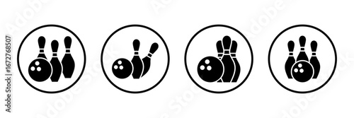 Bowling icon logo design. bowling ball and pin sign and symbol.