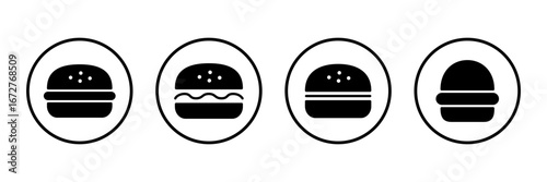 Burger icon logo design. burger sign and symbol. hamburger