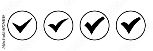 Check mark icon logo design. Tick mark sign and symbol
