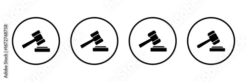 Gavel icon logo design. judge gavel sign and symbol. law icon. auction hammer
