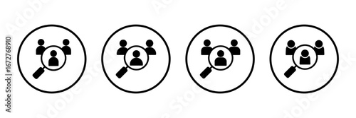 Hiring icon logo design. Search job vacancy sign and symbol. Human resources concept. Recruitment