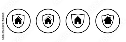 house insurance icon logo design. house protection sign and symbol