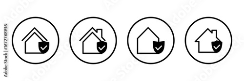 home insurance icon logo design. home protection sign and symbol