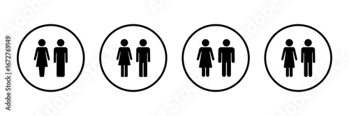 Man and woman icon logo design. male and female sign and symbol. Girls and boys