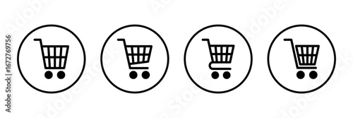 Shopping icon logo design. Shopping cart sign and symbol. Trolley icon