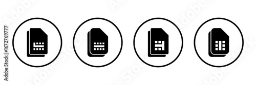 Sim card icon logo design. dual sim card sign and symbol