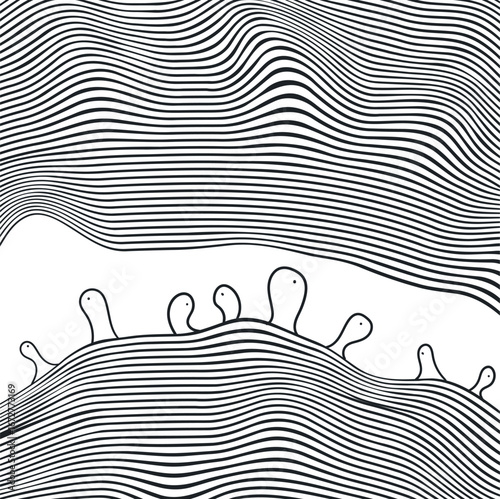 Striped mass and biological growths.