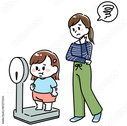 子どもの肥満体型に悩む親子